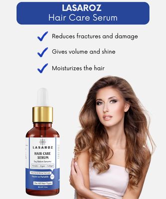 lasaroz Hair Care Serum for All Hair Types 1 fl oz. - Argan, Collagen, Keratin Hair Oil - Anti Frizz, Hair Strengthening, Nourishing Serum for Damaged, Dry Hair