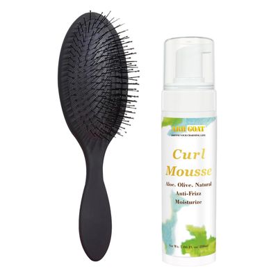 ARHGOAT Coconut Aloe Hair Mousse for Curl, Curls Foam for Frizz Control Wavy Define, 7.06oz, with Professional Hair brush Air Cushion Massage for Hair Growth and Styling, Smoothing Hair