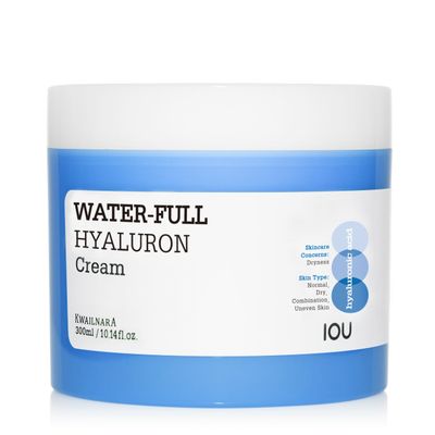 WATER-FULL HYALURON Cream Intensive Face Moisturizer for Long-Lasting Hydration Soothing Nourishing wHyaluronic Acid Hydrating Bomb Korean Skin Care 300ml 10.14 Fl. oz