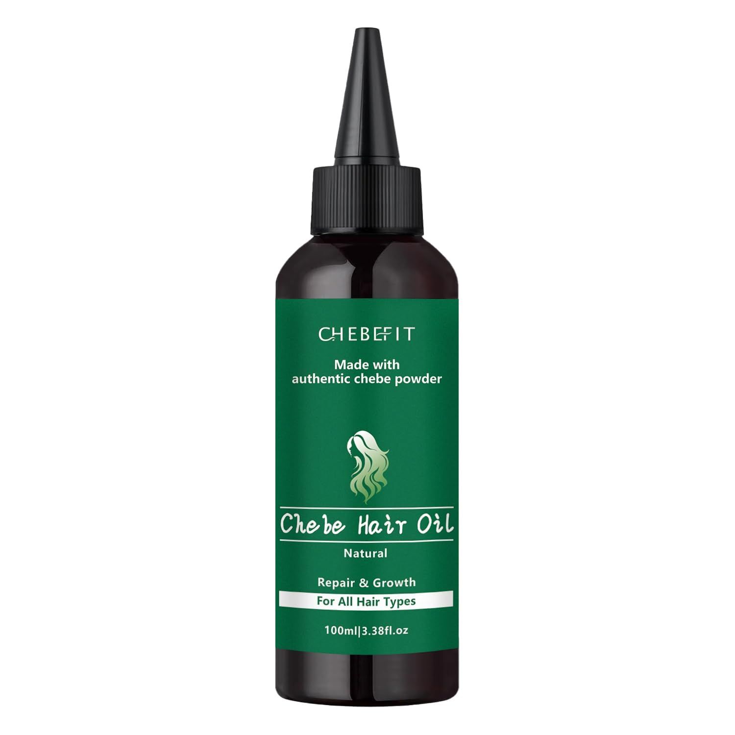 Chebefit Hair Growth Oil with Authentic Chebe Powder from Chad - Organic African Scalp Oil for All Hair Types, 3.38 Oz