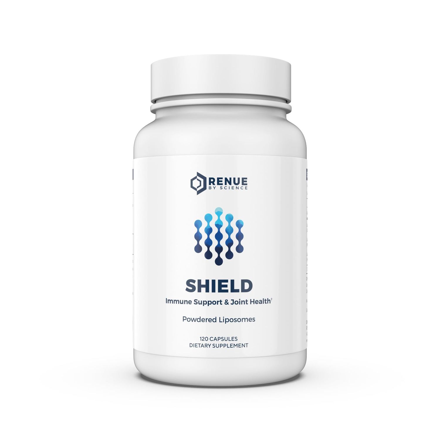 Renue By Science Shield Liposomal Vitamin C CaAKG P.E.A Hyaluronic Acid Supplement 120 Capsules with Vitamin C (500mg) CA AKG (150mg) Palmitoylethanolamide (75mg) HLA (75mg) Made in The USA
