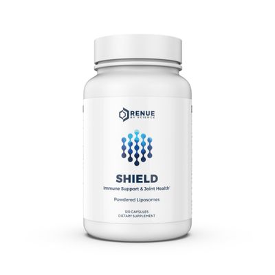 Renue By Science Shield Liposomal Vitamin C CaAKG P.E.A Hyaluronic Acid Supplement 120 Capsules with Vitamin C (500mg) CA AKG (150mg) Palmitoylethanolamide (75mg) HLA (75mg) Made in The USA