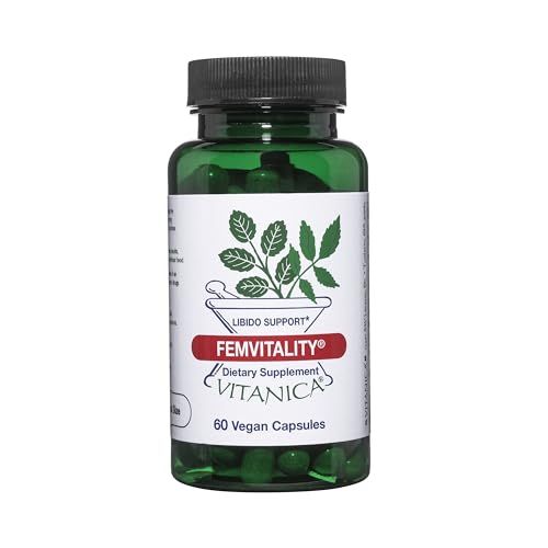 Vitanica FemVitality Libido Supplement for Women, Natural Female Libido Booster for Women, Increases Intimate Drive, Desire and Stamina, Helps Vaginal Dryness, Vegan 60 Capsules