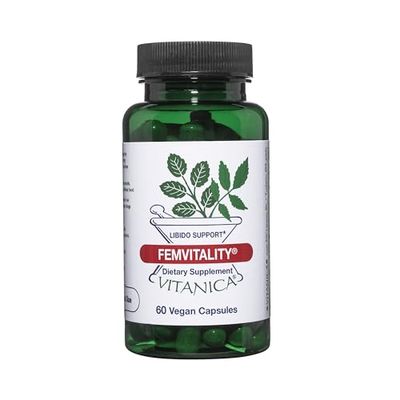 Vitanica FemVitality Libido Supplement for Women, Natural Female Libido Booster for Women, Increases Intimate Drive, Desire and Stamina, Helps Vaginal Dryness, Vegan 60 Capsules