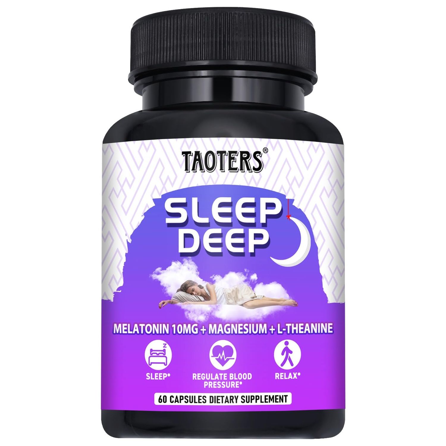 TAOTERS Melatonin 10mg Fast Dissolve Capsules Addtion with L-Theanine, Magnesium and More Sleep Aid for Adults 60 Capsules 60 Day Supply