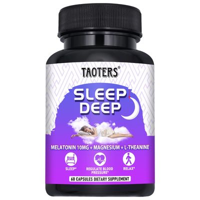 TAOTERS Melatonin 10mg Fast Dissolve Capsules Addtion with L-Theanine, Magnesium and More Sleep Aid for Adults 60 Capsules 60 Day Supply