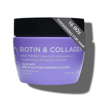 Luseta Biotin Collagen Hair Mask for Dry Damaged Hair 16.9 Oz, Strengthening Thickening Treatment Deep Conditioning Hair Treatment
