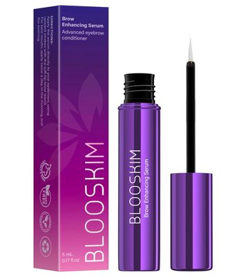 Blooskim Eyebrow Growth Serum for Women Men - Natural Brow Enhancing Serum to Grow Thicker, Fuller Brows Fast - Nourishing Eyebrow Hair Growth - 0.17 fl oz