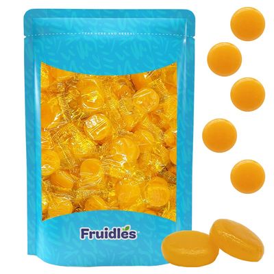 The Dreidel Company Butterscotch Button Round Hard Candy, 40 Individually Wrapped (Half-Pound)
