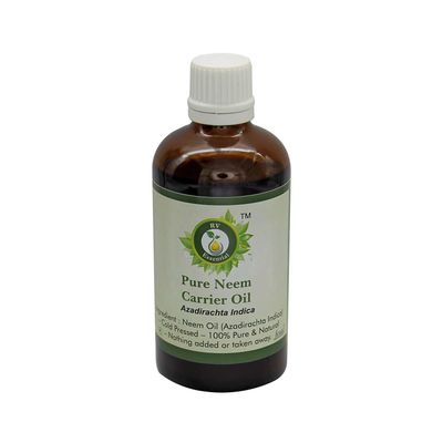 R V Essential Neem Oil Azadirachta Indica for Plants for Hair Growth for Skin Face Nails Scalp for Body Massage Unrefined Cold Pressed 100 Pure Natural 50ml 1.69oz