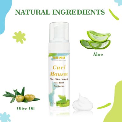 ARHGOAT Coconut Aloe Hair Mousse for Curl, Curls Foam for Frizz Control Wavy Define, 7.06oz, with Professional Hair brush Air Cushion Massage for Hair Growth and Styling, Smoothing Hair