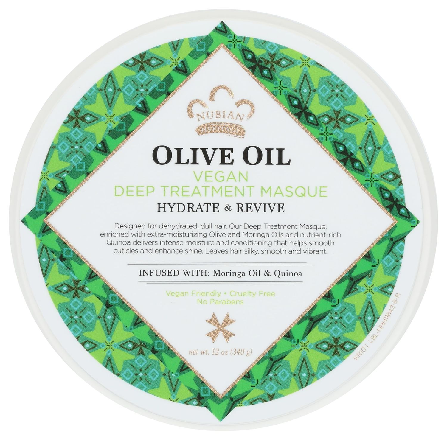 Olive Oil, Vegan Deep Treatment Masque, 12 oz (340 g), Nubian Heritage