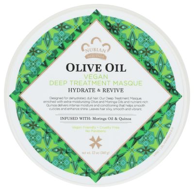 Olive Oil, Vegan Deep Treatment Masque, 12 oz (340 g), Nubian Heritage