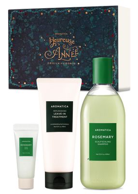 AROMATICA Rosemary Hair Care Special Gift Set - Shampoo for hair growth Heat Protection Leave in Treatment Scalp Treatment - Hair care kit for women, Mothers day gifts