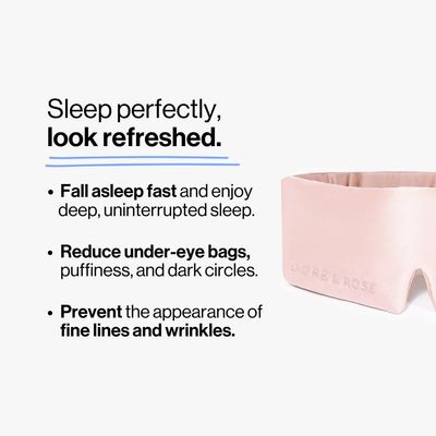 Dore Rose Deep Sleep Mask Light Blocking, 23 Momme Mulberry Silk Eye Mask, Ultra Soft, Adjustable - Travel Sleeping Mask for Men Women - Pink