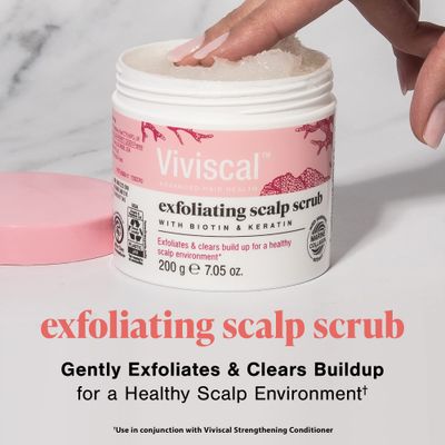 Viviscal Exfoliating Scalp Scrub, Clarifying Scrub with Biotin Keratin, Promote Fuller Healthier Hair Growth, Gentle Exfoliating Scalp Treatment, 200g (7.05 oz.)