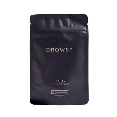 Drowsy Beauty - Nighttime Skin Hydration Wellness Supplement with Marine Collagen, Hyaluronic Acid Vitamin C - Supports Skin Vitality Relaxation