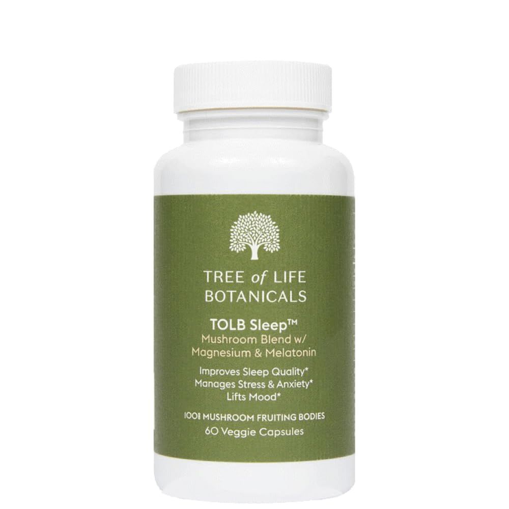 Tree of Life Botanicals - Sleep Mushroom Complex with Magnesium, Melatonin, Reishi, Lions Mane, Cordyceps - Calms, Deep Sleep, Restoration (60 Count - 30 Day Supply)
