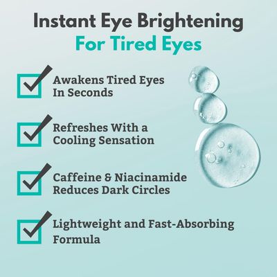 TearRestore WINQ Eye Brightener Eyelid Serum Instant Tired Eyes Relief Under Eye Whitening Roller for Puffy Eyes Redness Relief with Niacinamide Caffeine Hydrating Revitalizing 10mL
