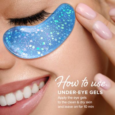 MAREE Eye Gels 2 PACK - Under Eye Patches for Puffy Eyes and Dark Circles with Natural Marine Collagen Hyaluronic Acid - Anti-Aging Masks for Face to Soothe Puffiness