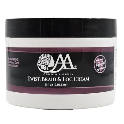 African Afro Twist, Braid, Loc Styling Cream, Medium Hold, Anti Frizz and Dandruff, Smoothing and Hydrating Hair Styling Cream With Shea Butter, All Natural Hair Care, Cruelty Free, 8 Fl Oz
