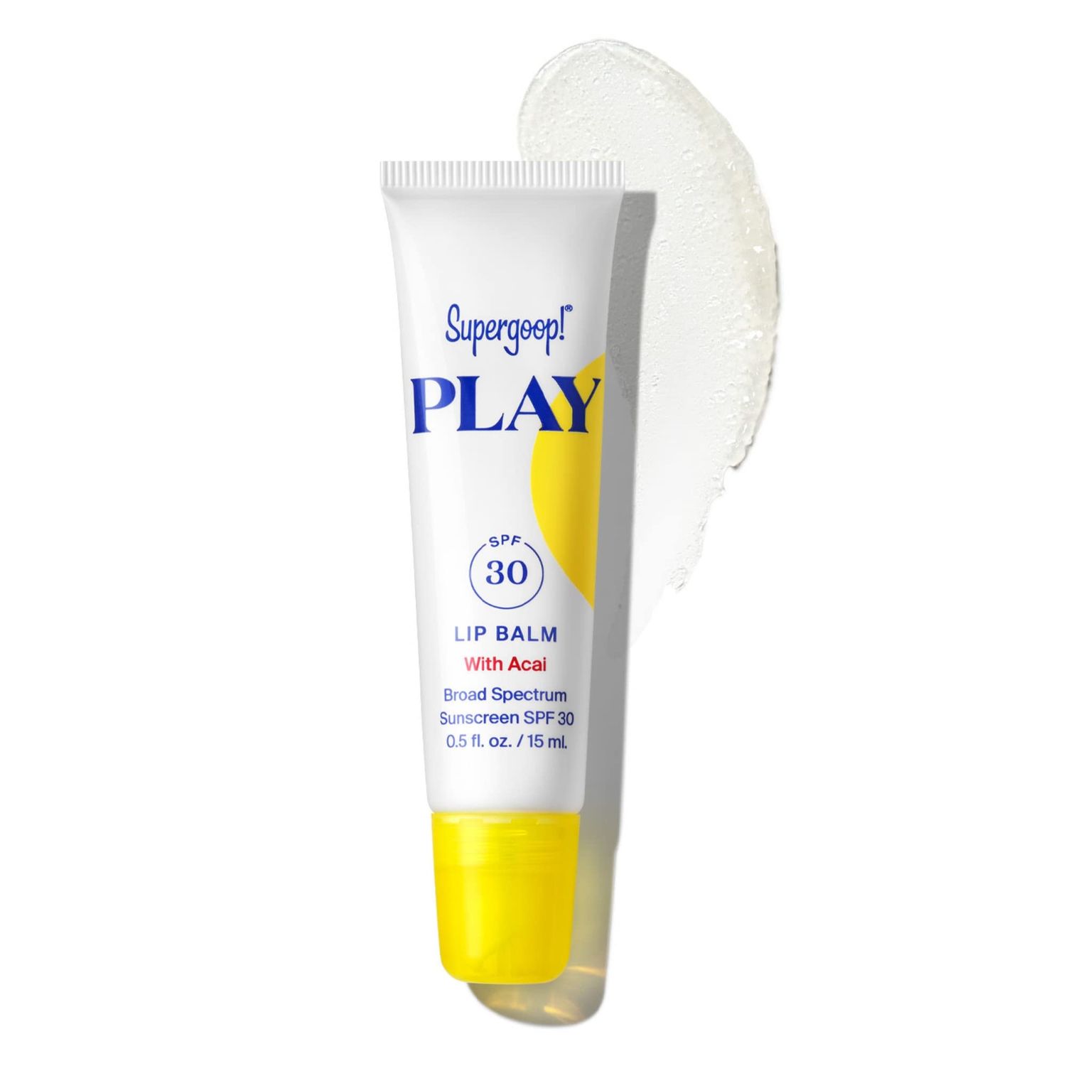 Supergoop! PLAY Lip Balm with Acai, 0.5 fl oz - SPF 30 PA Broad Spectrum Sunscreen - Hydrating Honey, Shea Butter Sunflower Seed Oil - Clean Ingredients - Great for Active Days