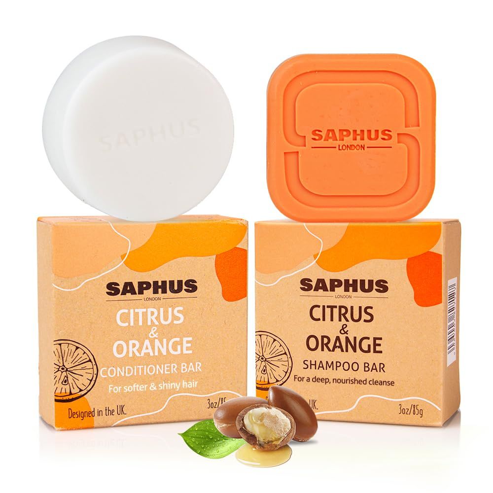 Shampoo Bar and Conditioner Bar Set - Strengthening Promote Hair Growth, Paraben Free and Sulfate Free with Natural Ingredients for Men Women Dry Curly Hair, Argan Oil, 2pc Set (ARGAN OIL NEW)