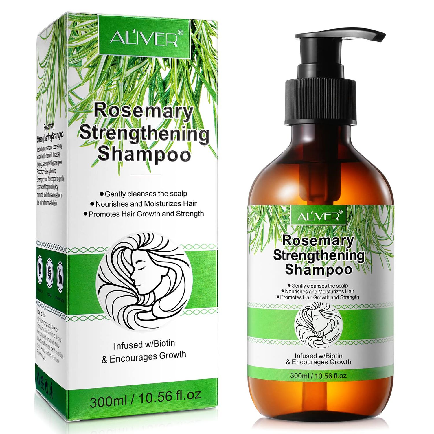 Rosemary Shampoo for Hair Growth, Promotes Thickening, Regrowth Strengthening Formula for Men Women with Biotin Hair Loss Shampoo 10 Fl. Oz