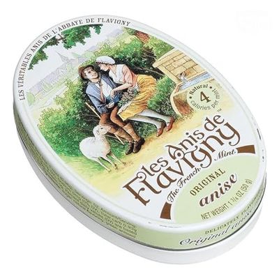 Les Anis de Flavigny Original Anis Hard Candy 1.75-ounce (50g) Tins (Pack of 2)