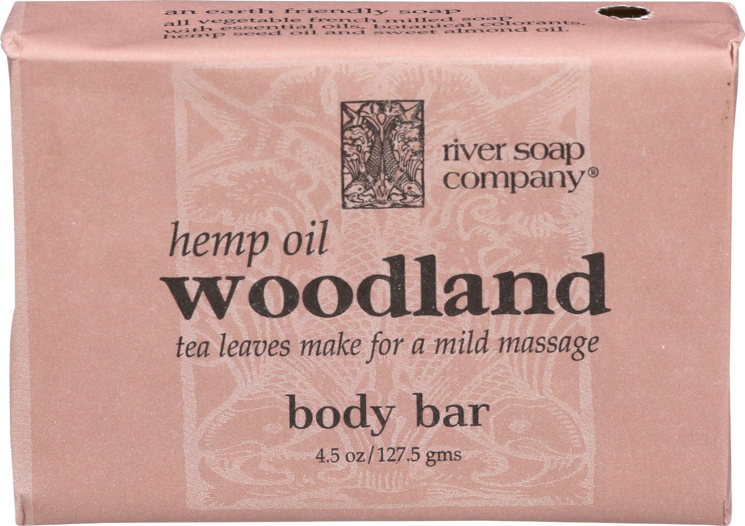 River Soap Company Simple Wrap Bar Soap, Woodland with Hemp Seed Oil, 4.5 Ounces, Large