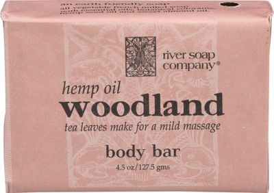 River Soap Company Simple Wrap Bar Soap, Woodland with Hemp Seed Oil, 4.5 Ounces, Large