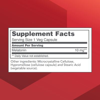 PROTOCOL FOR LIFE BALANCE Melatonin Extra Strength - 10 mg Melatonin - Sleeping Support for Adults - Daily Immune Support - Pineal Gland Aid - Kosher Non-GMO - 100 Veg Capsules