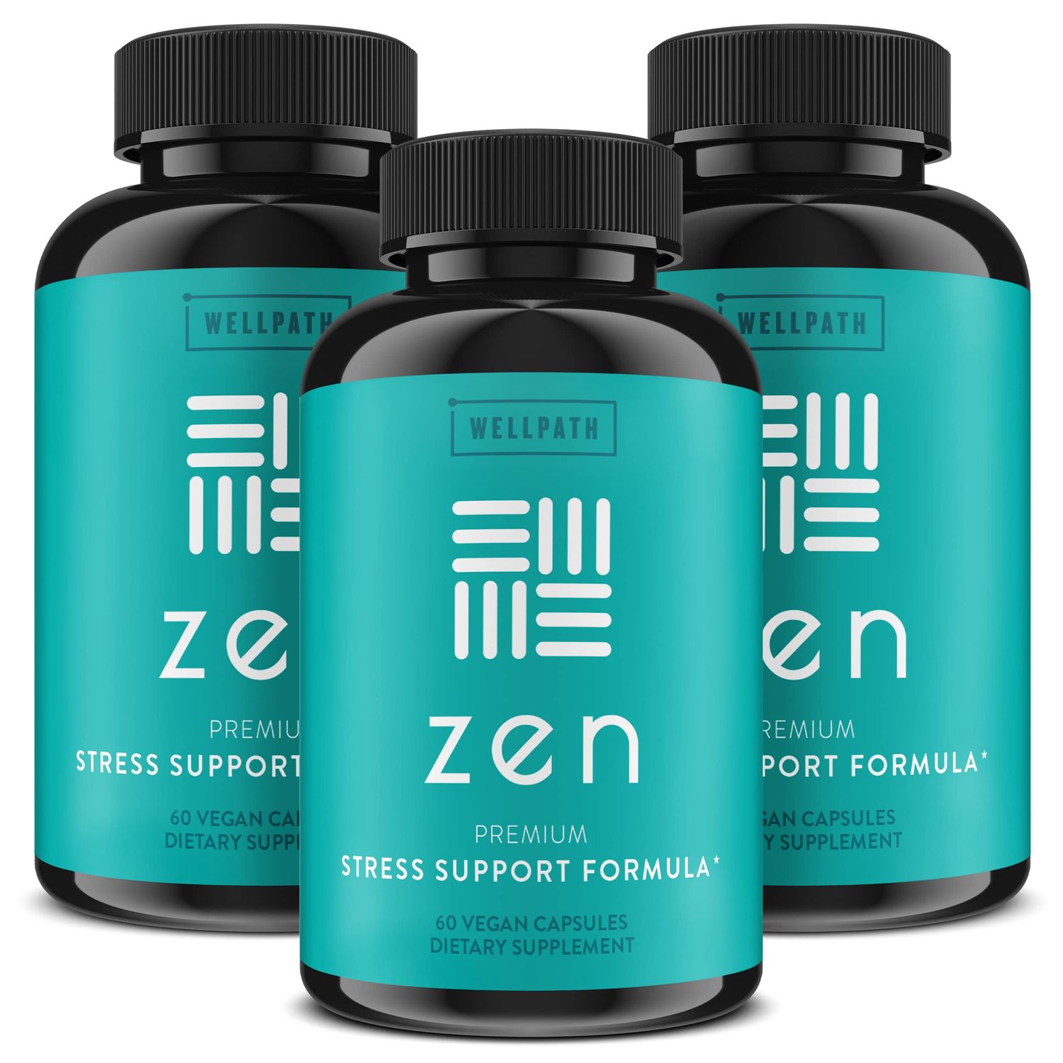 WellPath Zen Stress Relief Supplement Mood Support (180 ct) Calm, Stress Energy Aid Ashwagandha Root, Rhodiola Rosea, L-Theanine, Lemon Balm Herbal Capsules