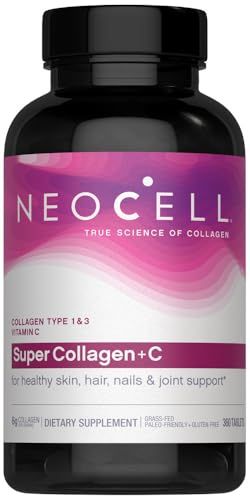 NeoCell Super Collagen Plus Vitamin C, Skin, Hair and Nails Supplement, Includes Antioxidants, Tablet, 360 Count, 1 Bottle
