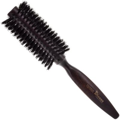 Altesse 1210P Boar Bristle Round Brush for Blow Drying (45mm) Medium Dark Beechwood Handle with 10 Rows Boar Bristle Hair Brush Round Hair Brush for Women Short Hair of All Types. Handmade in France