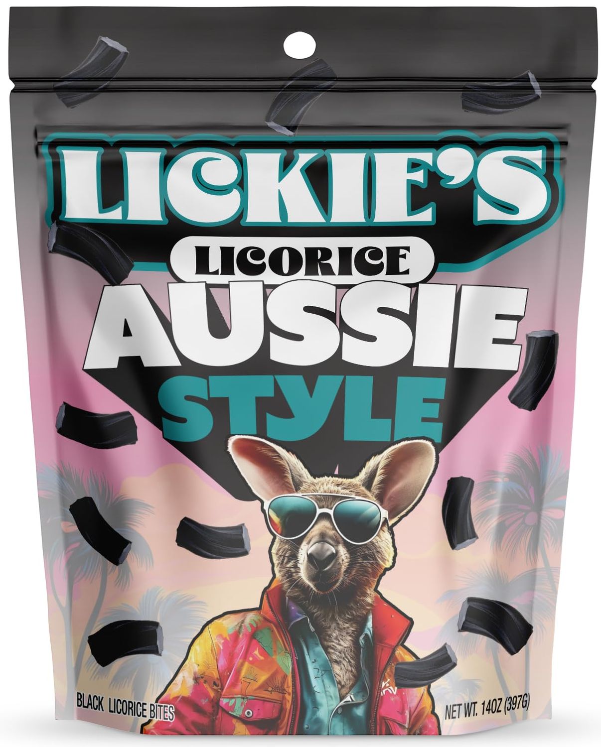 Lickies Licorice Black Licorice 14 Ounce Soft Chewy Australian Licorice Candy Twists Fancy Licorice Candy Aussie Style Gourmet Licorice 1 Pack