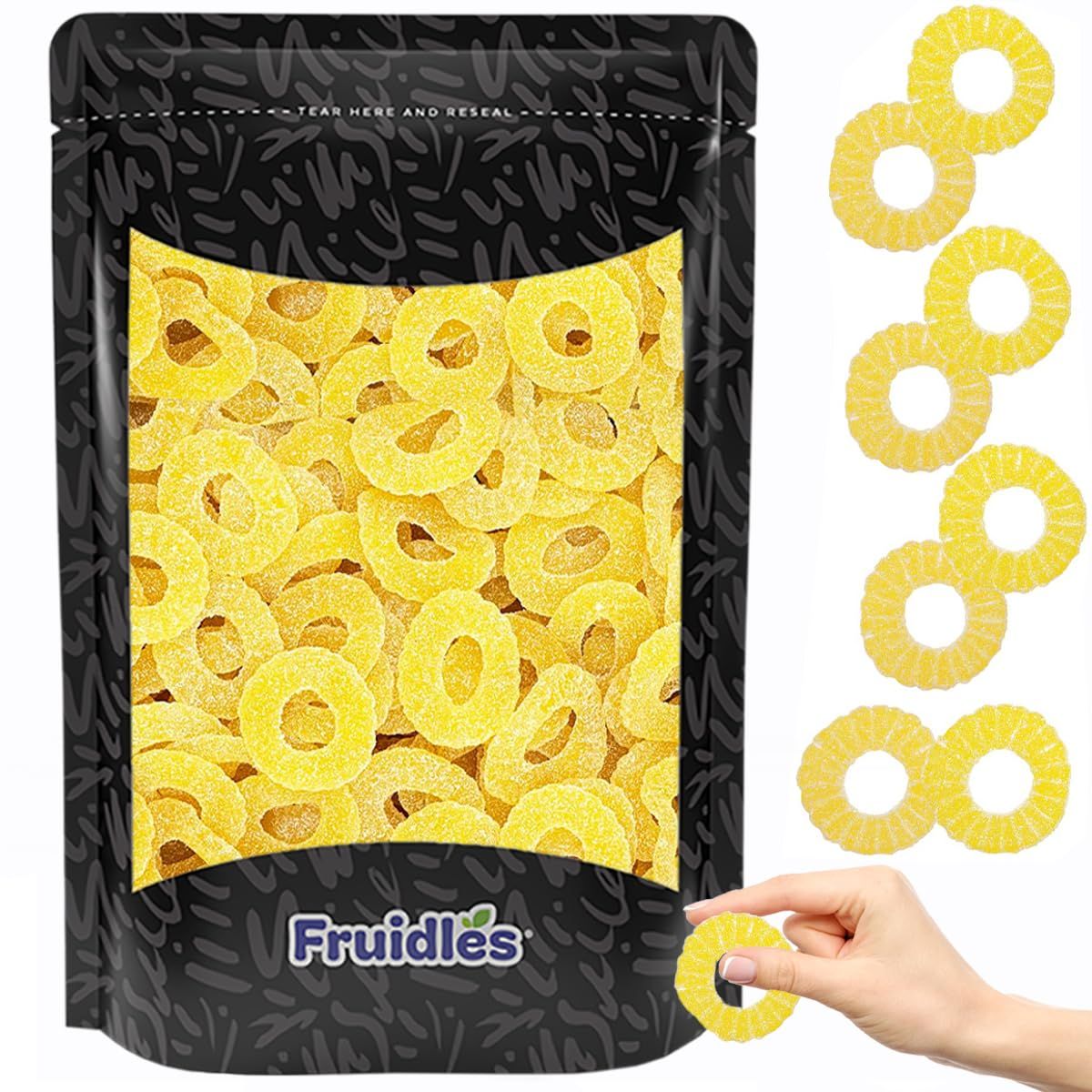 Fruidles Pineapple Gummy Rings Candy, Delicious Fruit Flavors Gummies (Half-Pound)