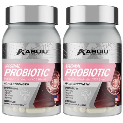 ABUIU Vaginal Probiotics for Women Vag Health Womens Probiotic for PH Balance Vaginal Odor, Prebiotics Lactobacillus Probiotic Blend Supplement, Cranberry Flavour, 120 Capsules 2 Packs