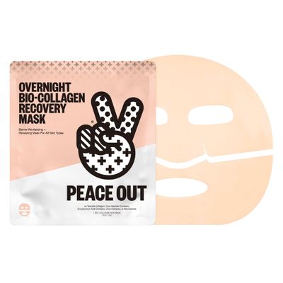 PEACE OUT Skincare Overnight Bio-Collagen Recovery Face Mask with Hyaluronic Acid