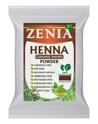 Zenia 100 Pure Natural Henna Powder (Lawsonia Inermis) 454 grams (1 lb) Orange-Red Hair Color Triple Sifted Fresh from Rajasthan No Chemicals, No Additives