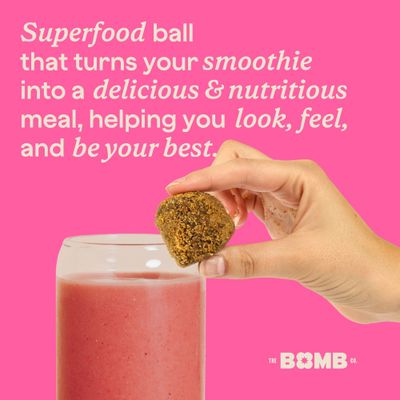 The Bomb Co. Blender Bomb, The OG, Superfood Smoothie Mix with Chia Seeds, Hemp Seeds, Flax Seeds, Sea Salt, Amino Acids for Gut Health, Gluten Free, High Fiber, 10 Servings