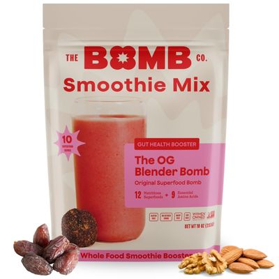 The Bomb Co. Blender Bomb, The OG, Superfood Smoothie Mix with Chia Seeds, Hemp Seeds, Flax Seeds, Sea Salt, Amino Acids for Gut Health, Gluten Free, High Fiber, 10 Servings