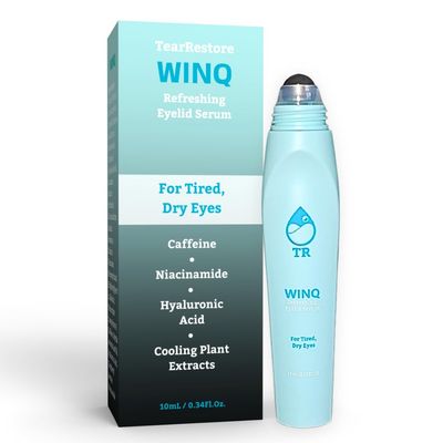 TearRestore WINQ Eye Brightener Eyelid Serum Instant Tired Eyes Relief Under Eye Whitening Roller for Puffy Eyes Redness Relief with Niacinamide Caffeine Hydrating Revitalizing 10mL