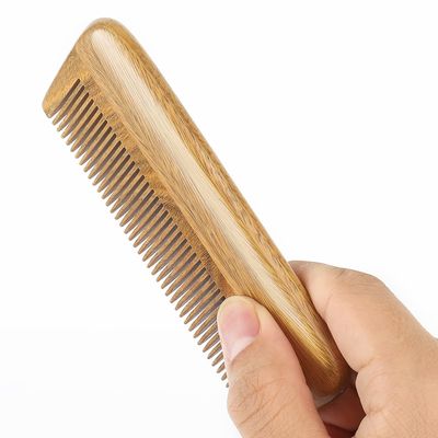Onedor Handmade 100 Natural Green Sandalwood Wooden Comb for Men Hair, Beard, and Mustache Styling Pocket Comb With Leather Case (Short)