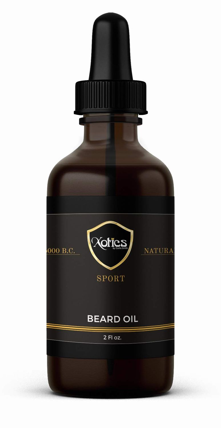 Xotics Natural Beard Growth Oil - 100 Pure Organic Beard Oil for Men, Strengthens BeardMustache Growth - Beard Softners, Scented Beard Oil to Make it Grow Fast, Mustache Oil for Men,2oz (sport)