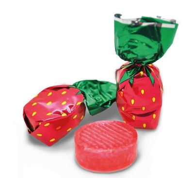 Strawberry Bon Bons Hard Candy - Strawbery Candy Individually Wrapped HolanDeli - 1 Pound Bag