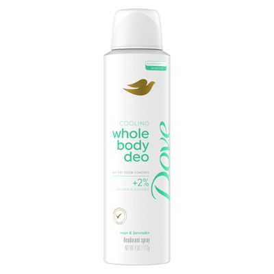 Dove Whole Body Deodorant Cooling Spray Sage Lavender Aluminum Free 4oz