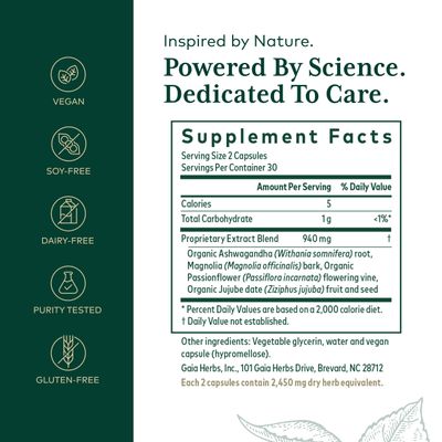 Gaia Herbs PRO Sleep Maintenance - Adrenal Health Sleep Support - Supplement with Ashwagandha Magnolia Bark Jujube Date - Vegan Gluten-Free - 60 Liquid-Filled Capsules (30 Servings)
