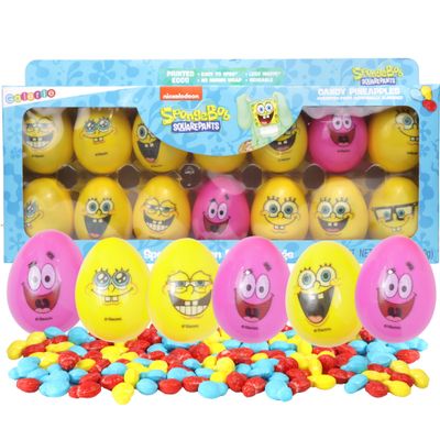 Galerie SpongeBob SquarePants Candy Filled Easter Eggs, Assorted Hard Candies Inside, Egg Hunt Essentials, 2.47 Ounces, 14 Count
