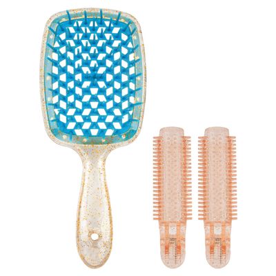 Wet Brush, Enignic Detangling Hair Brush, Wet Brush mini for Curly Hair, Untangle brush, Anti-static Hairbrush, Hollow Grid Comb Massage with 2 Volumizing Hair Clips